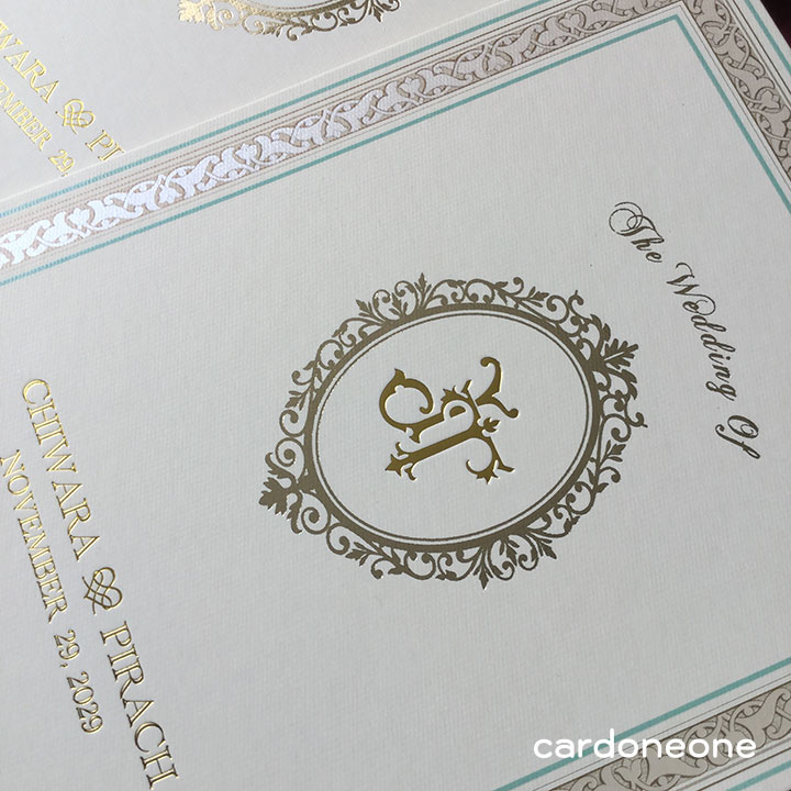 การ์ดแต่งงานวินเทจ แบบเข็งและหนา