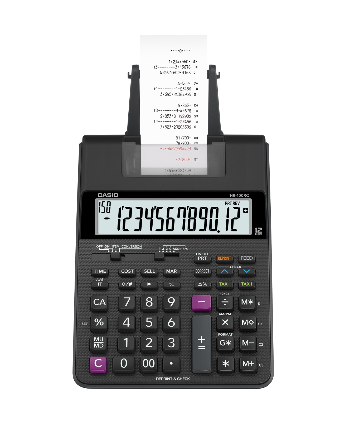 เครื่องคิดเลขพิมพ์กระดาษ 12 หลัก Casio # HR-100RC+AD