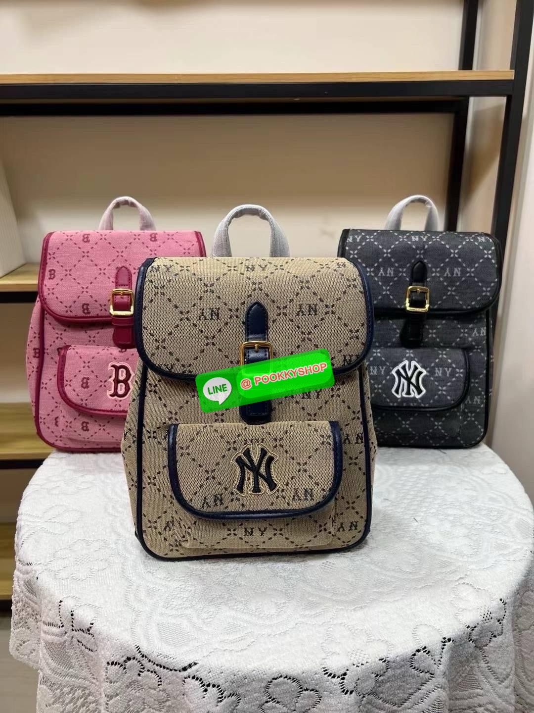 กระเป๋าเป้ NY MLB สะพายข้าง ผ้าแคนวาส สายสปอร์ตปรับระดับได้