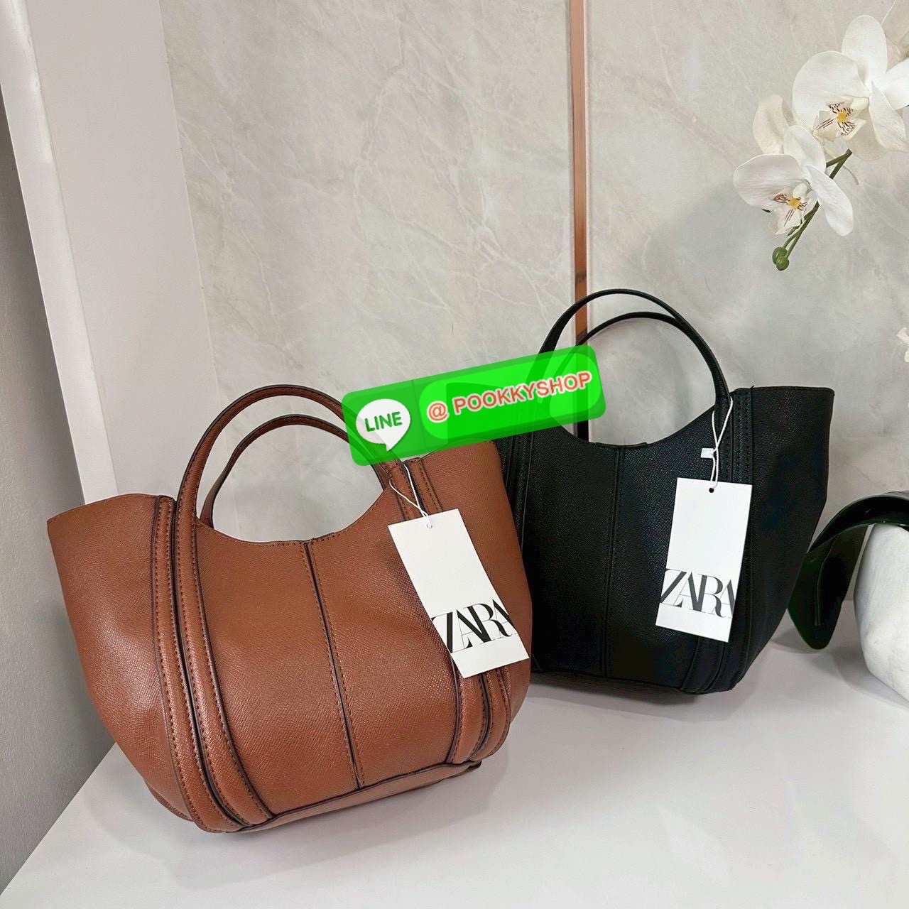 ZARA MINI CITY BAG WITH TOPSTITCHING กระเป๋าถือ /สะพายข้างยกระดับลุคของคุณด้วยกระเป๋ามินิซิตี้ดีไซน์โมเดิร์น โดดเด่นให้กับทุกสไตล์การแต่งตัว