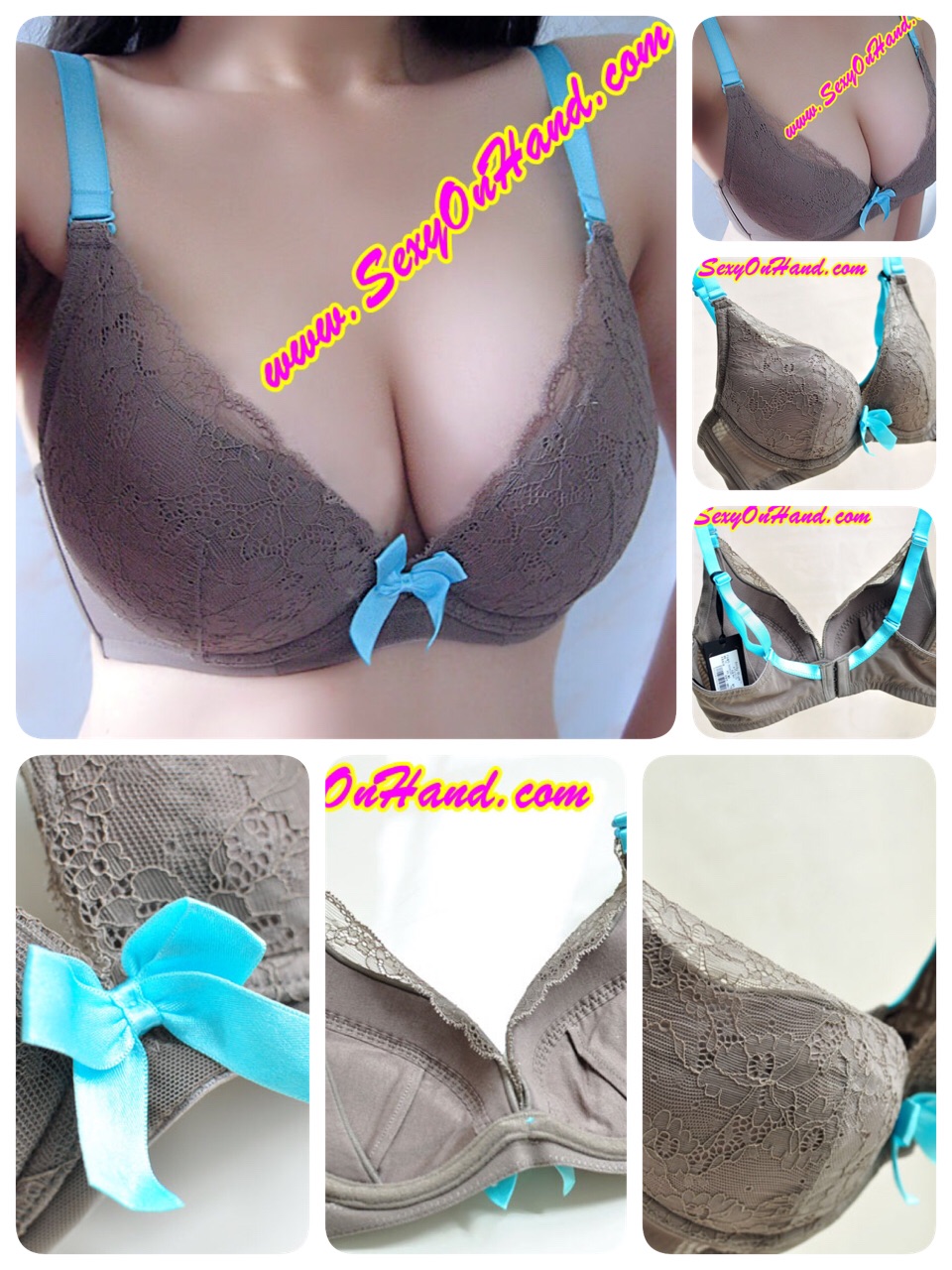 ชุดชั้นใน บราลูกไม้ เกรดพรีเมี่ยมส่งยุโรป สีเนื้อ แต่งลูกไม้ แต่งสายสีฟ้า ลูกไม้เกรดAAA เก็บทรงสวยมากๆคะ Size B80/B85