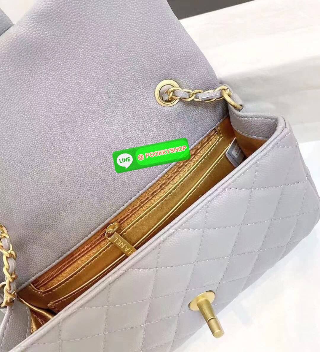 Chanel MINI FLAP BAG CAVIAR Leather GOlD tone hardware