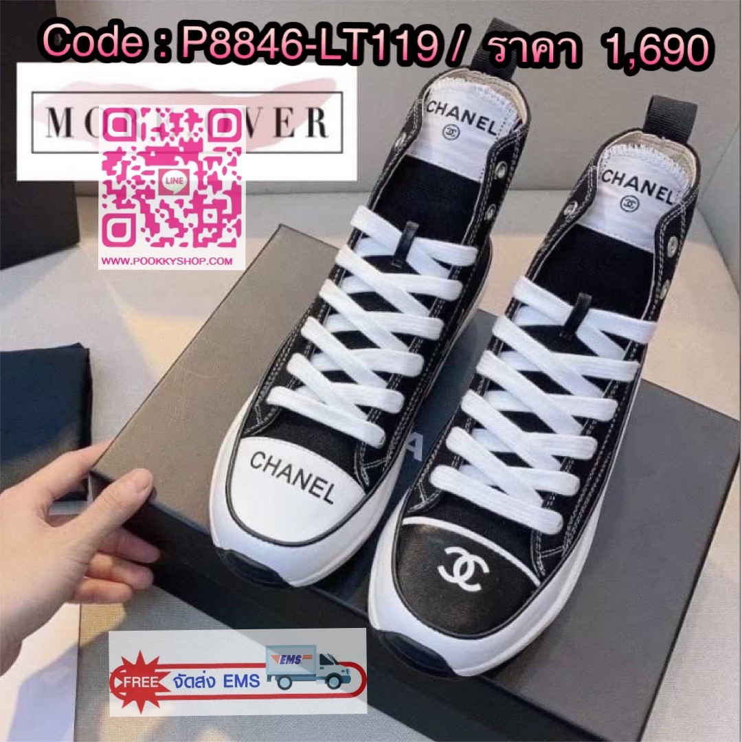 ** รองเท้าผ้าใบหุ้มส้นสีดำ CHANEL งานพร้อมส่งไม่ต้องรอพรีคะ Brand : CHANEL งานสวยหรู เกรด Hi-end ค่ะ แบรนด์ CHANEL คู่นี้ผ้าใบหุ้มข้อสูง สวยหรู สายสปอร์ตกันเลยจ้า ใส่กับกางเกง ใส่กับเดรสก็เลิศสุดๆค่ะ งานสวยแบบเดียวกับช็อปเลยจ้า มีของพร้อมส่งคะ เกรด hi-end