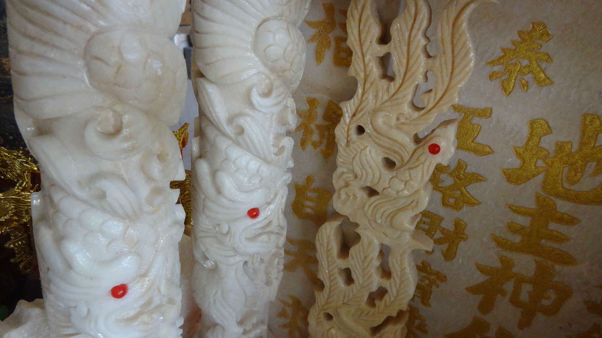 ศาลเจ้าที่ขนาด 18 นิ้ว 888 4 เสา 5หลังคา หินอ่อนหยก น้ำผึ้ง ทราย