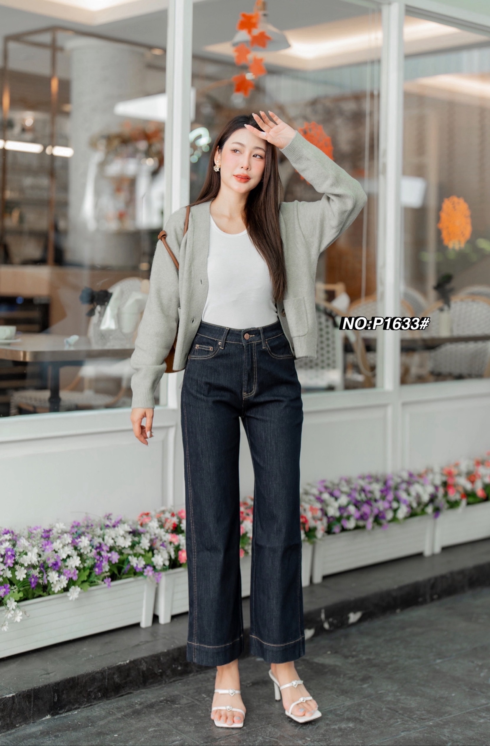 กางเกงแฟชั่น No. RG1633# -กางเกงยีนส์ขา8ส่วน ทรงมาใหม่คะ ทรงนี้ปีนี้มาแรงมากค่ะ