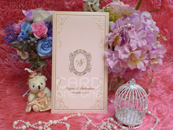 การ์ดแต่งงาน การ์ดเรียบหรู คลาสิค แนวตั้ง และแนวนอน แบบสอด