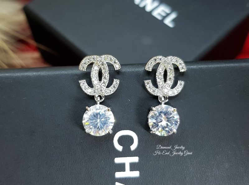 New Arrival !!!!! Chanel Earring ต่างหูชาแนล งานเพชร CZ แท้ เพชรละเอียด งานฝังmicrosetting งานน่ารักมากกกใส่ออกมาสวยมากค่ะ