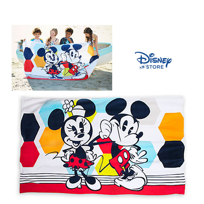 ฮ Mickey and Minnie Mouse Summer Fun Beach Towel - Jumbo from Disney USA ของแท้100% นำเข้า จากอเมริกา