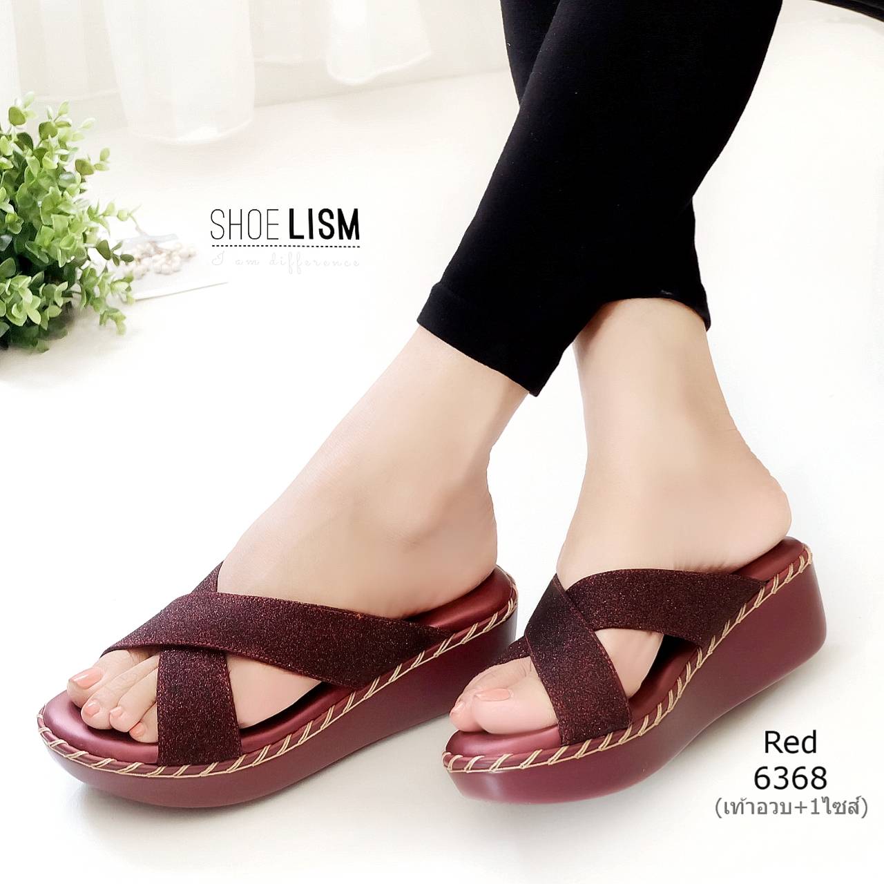 สินค้าพร้อมส่ง มาใหม่คร้าางานหน้าไขว้ รองเท้าลำลองส้นเตารีด สวมใส่ง่าย ใส่สบาย พื้นนิ่ม แมทซ์กับชุดไหนก็เก๋ๆๆคร้าา!👍