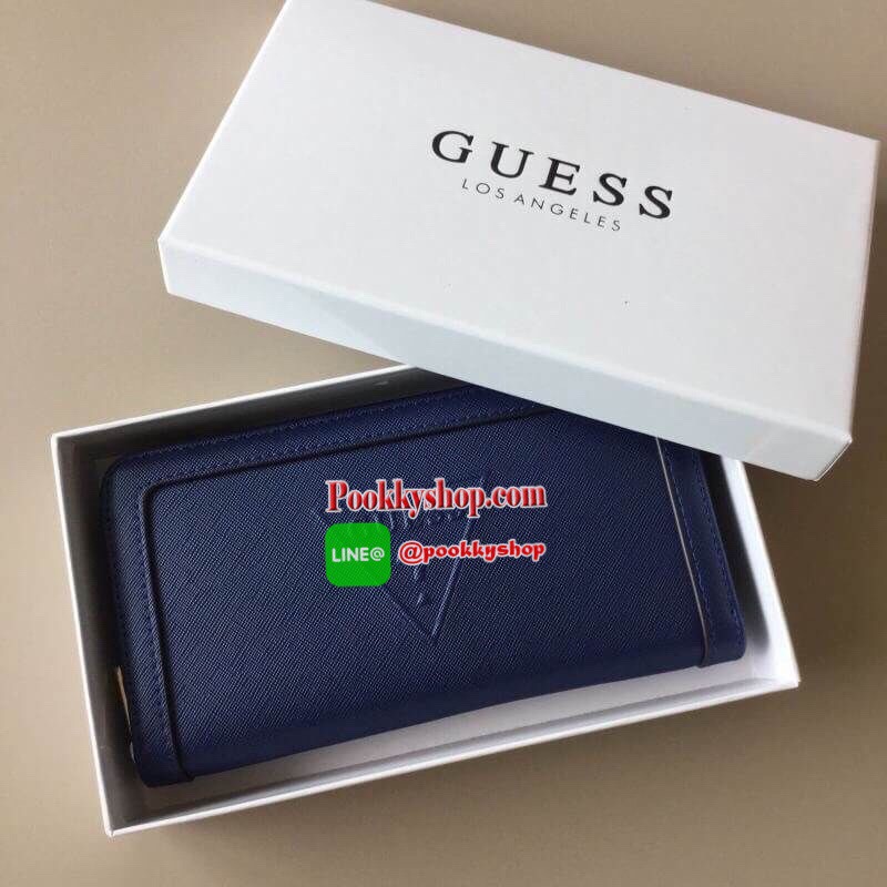 Guess Wallet Baldwinpark bag กระเป๋าสตางค์ใบยาวจาก GUESS วัสดุ Saffiano PVC คุณภาพดี น้ำหนักเบา ด้านหน้าประดับด้วยโลโก้แบรนด์สุดหรู เปิดปิดกระเป๋าด้วยซิปรอบสะดวกใช้ ภายในมีช่องซิปสำหรับใส่เหรียญ มีช่องใส่บัตรหลายช่อง หัวซิปปั้มแบรนด์ สามารถใส่มือถือ iphon