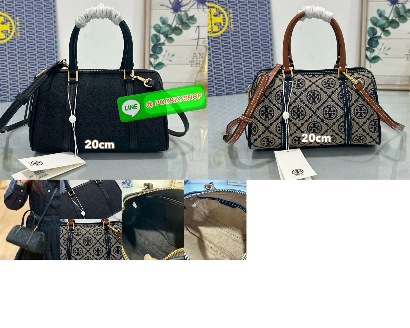 💙ToryBurchMiniBostonBag 🖤💫 • รุ่น: Mini Boston Bag จากแบรนด์ Tory Burch — ลักษณะทรง Boston น้ำหนักเบา มีหูจับด้านบน + สายสะพายแบบปรับได้ในบางรุ่น ใช้หนังหรือผสมวัสดุต่างๆ ตามรุ่นย่อย.