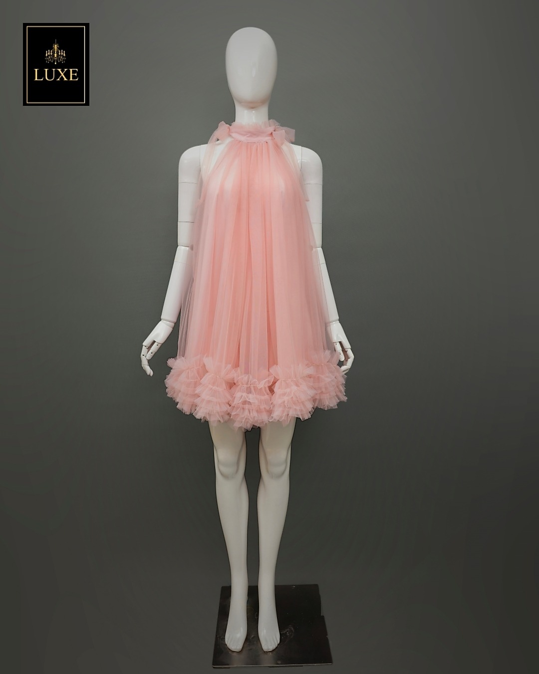 เดรสแฟชั่น เดรสเสื้อคอกลมแขนกุด กระโปรงบานทรงวงกลม