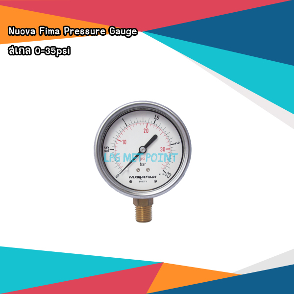 เกจวัดแรงดันแก๊ส LPG Pressure Gauge สเกล 0-35psi