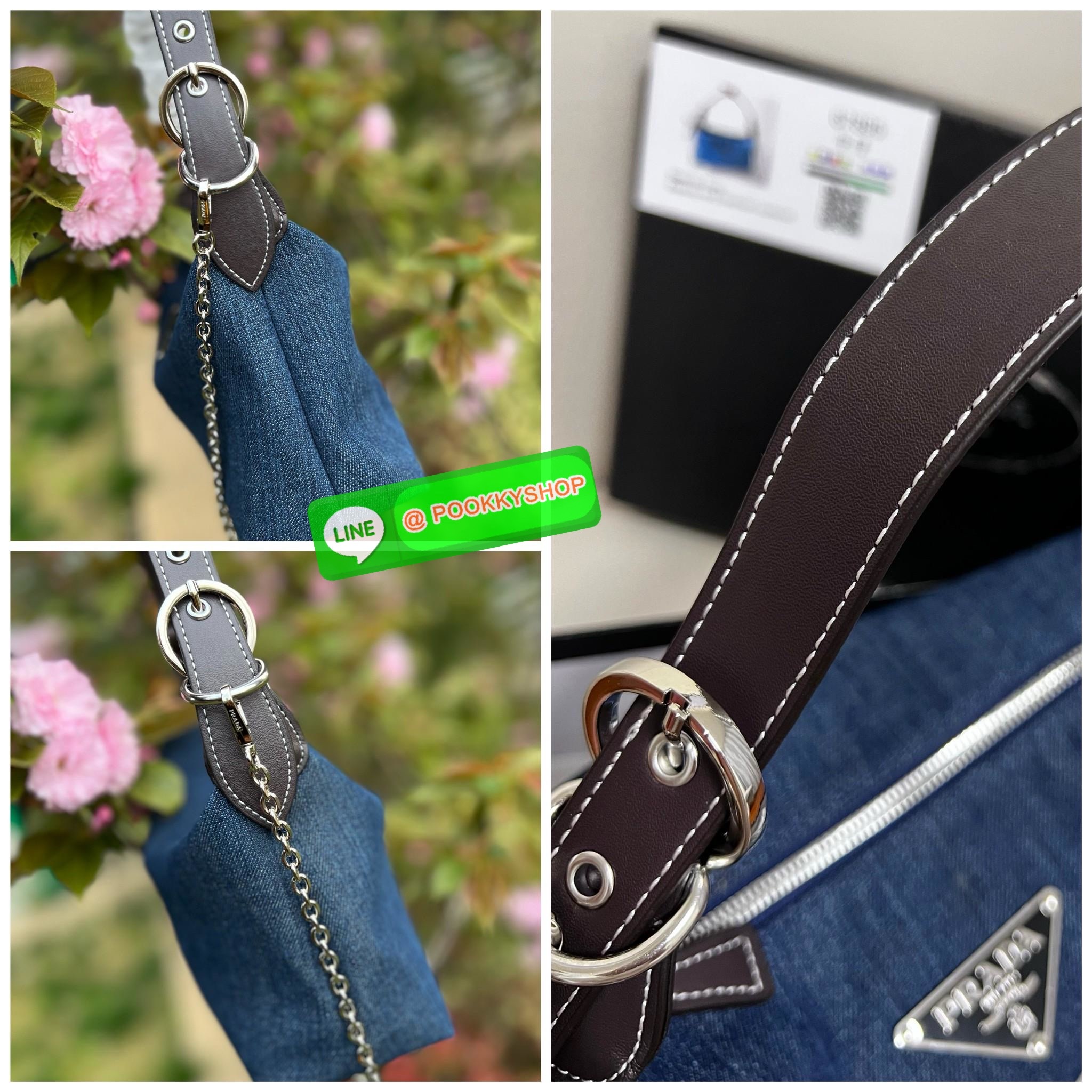 **สินค้าเข้าใหม่** ทางนี้ค่าาสาวๆ สวยเกินจะห้ามใจไหว! NEW IN! PRADA HOBO HANDBAG//SHOULDER DENIM BAG 🔖พร้อมส่งา แม่ค้าเองก็จับไม่วางแล้ว1ค่าา สวยจริงๆ กับPrada denim วัสดุยีนส์หนานิ่มตัดขอบหนังอย่างดี ทรงสวยมากๆค่ะ หูหิ้วสายหนังในตัว คล้องไหล่ได้