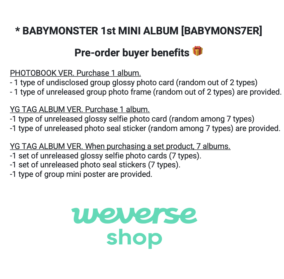 BABYMONSTER 1st MINI ALBUM [BABYMONS7ER]