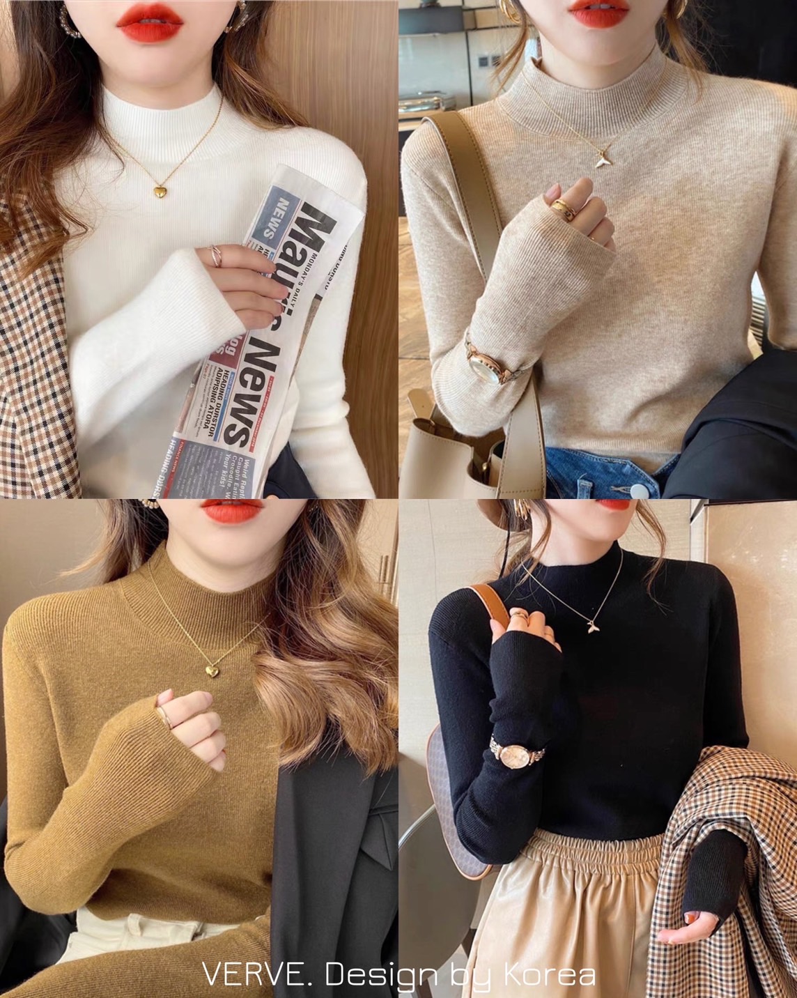 เสื้อแฟชั่น เสื้อไหมพรมแขนยาวคอปีน ผ้าไหมพรมเนื้อดี นิ่ม ใส่สบาย