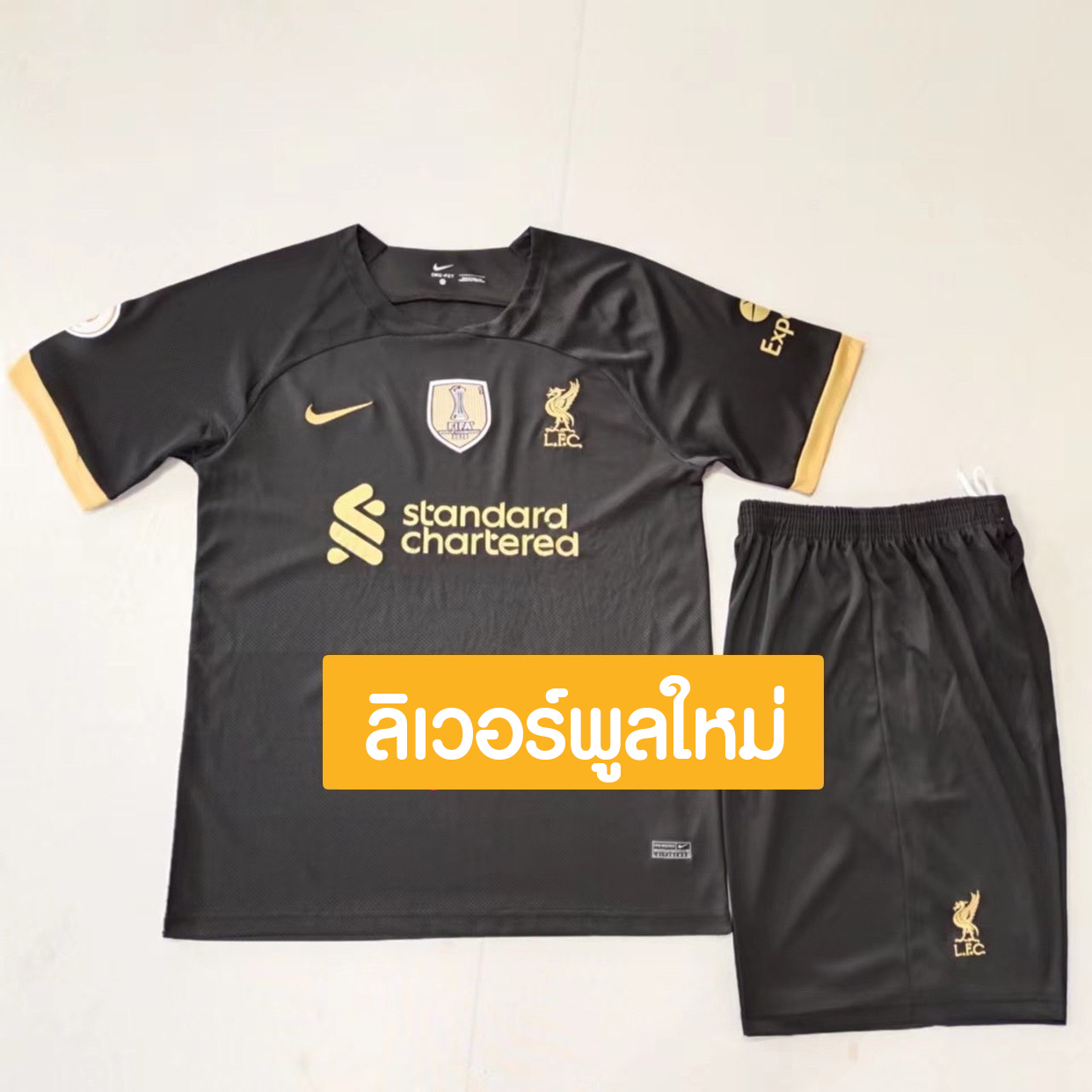 ⚡มาใหม่ ชุดฟุตบอล IMODEN เสื้อบอล เด็ก ได้ทั้งชุด แขนสั้น ลิเวอร์พูล สีดำ LIV3228