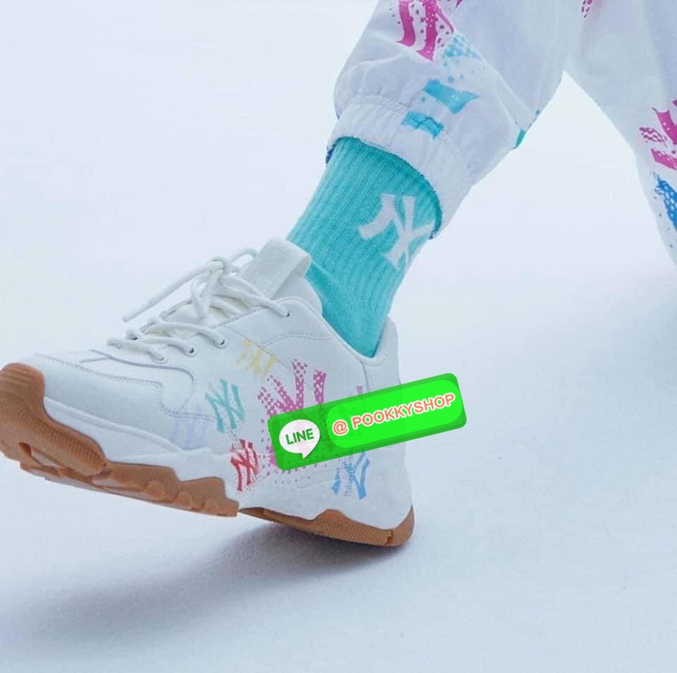 New โลโก้รุ้ง พื้นยาง MLBBIGBALL CHUNKY NEWYORKYANKEES