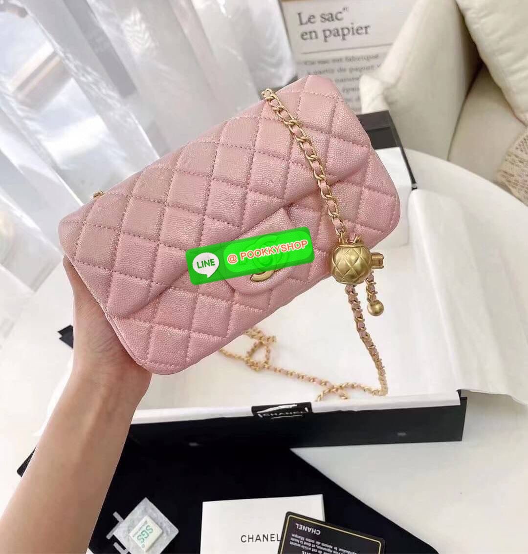 Chanel MINI FLAP BAG CAVIAR Leather GOlD tone hardware
