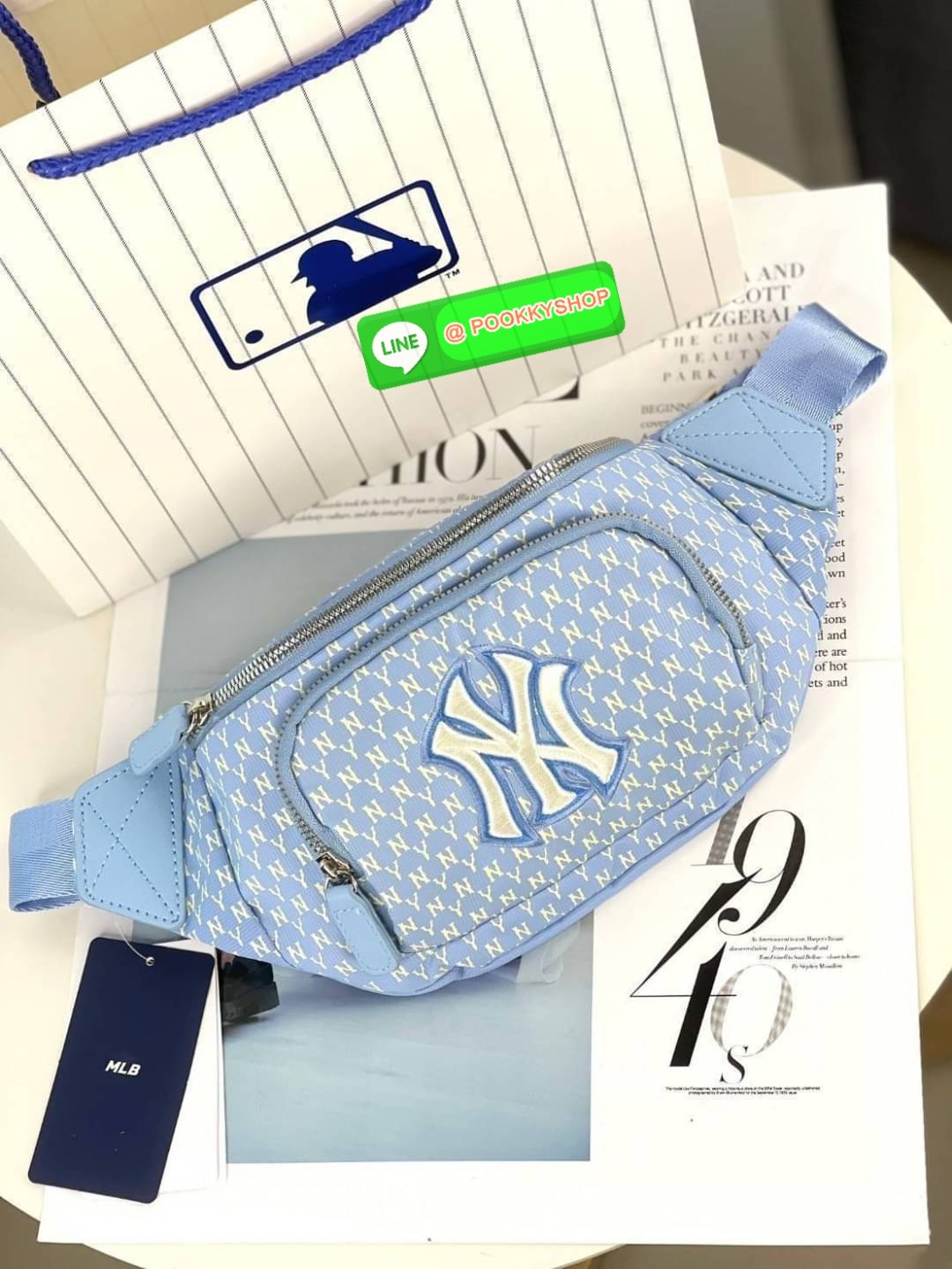 MLB แท้ Outlet กระเป๋าคาดอกคาดเอว คอลใหม่ มาพร้อมกับใบลูก 1 ใบ อุปกรณ์ ป้ายแบรนด์ ถุงห่อตราแบรนด์