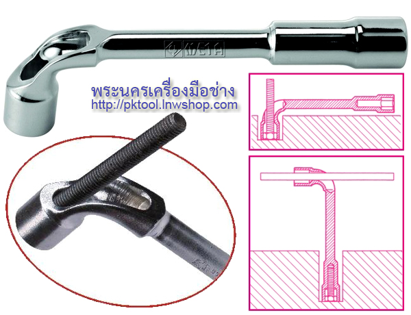 บ๊อกซ์ 2 หัว ตัวแอล (แบบทะลุ) META (L Perforation Wrench)