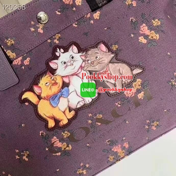 Coach DISNEY X COACH TOTE WITH ROSE BOUQUET PRINT AND THUMPER (COACH 91116) SV/MIDNIGHT MULTI