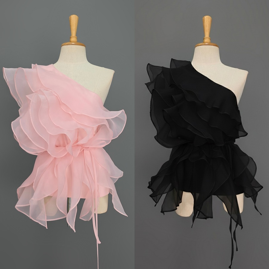 เสื้อแฟชั่น เสื้อแขนกุดไหล่เดียว