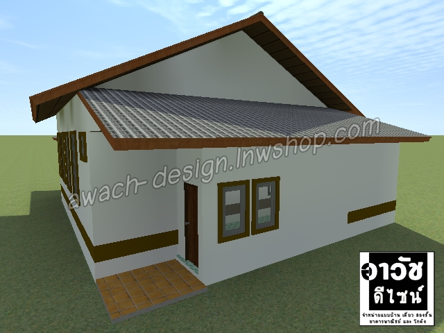 C0328 แบบบ้านพักอาศัย 1 ชั้น 3 ห้องนอน