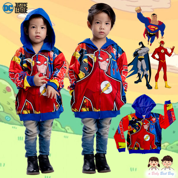 ฮ " ( S-M-L-XL " เสื้อแจ็คเก็ต Justice League เสื้อกันหนาว เด็กผู้ชายสกรีนลาย จัสติซลีก รูดซิป มีหมวก(ฮู้ด) ใส่คลุมกันหนาว กันแดด สุดเท่ห์ ใส่สบาย ลิขสิทธิ์แท้ (ไซส์ S-M-L-XL )