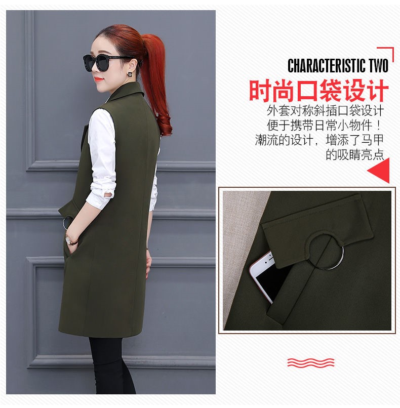 เสื้อสูทนำเข้า : เสื้อกั๊กสูทแฟชั่น เสื้อกั๊กแฟชั่น สีเขียว เสื้อสูทแขนกุด เนื้อผ้า Polyester งานสวย คุณภาพดี มีซับใน ใส่สบาย ทรงเนี๊ยบ งานสวยเหมือนแบบ 100 % ค่ะ คอปก ติดกระดุมเม็ดเก๋ รูปทรงสุดหรู ตัวยาวคลุมสะโพก ใส่ทำงานได้ หรือ ใส่เที่ยวก็เก๋ๆ มีกระเป๋า