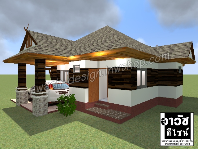 B104 แบบบ้านชั้นเดียว 2 ห้องนอน