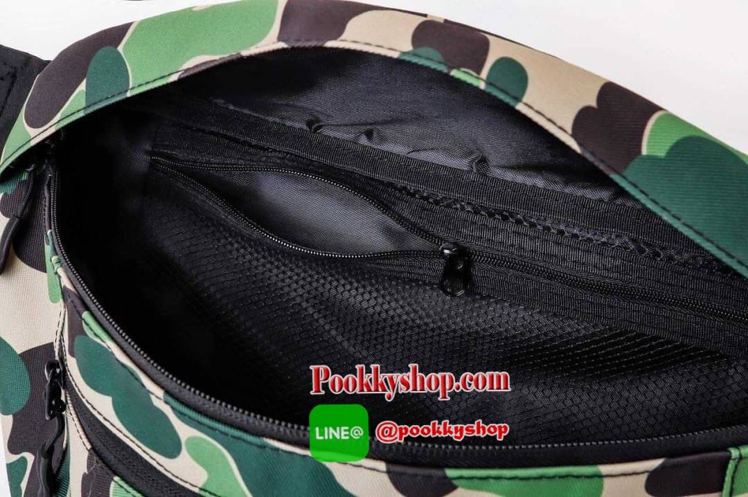 A BATHING APE® 2021 SPRING COLLECTION กระเป๋าคาดอก กระเป๋าคาดเอว ขนาดใหญ่ ความจุขนาดใหญ่และกระเป๋าตาข่ายด้านในเพื่อความสะดวกในการใช้งาน