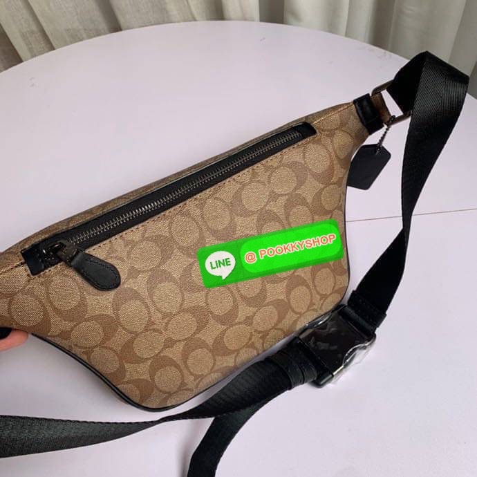 Coach GRADE BELT BAG IN SIGNATURE CANVAS (COACH C1411) Signature coated canvas and refined calf leather| Inside multifunction pocket| Zip closure, fabric lining| Outside zip pocket| Adjustable strap for wear at waist