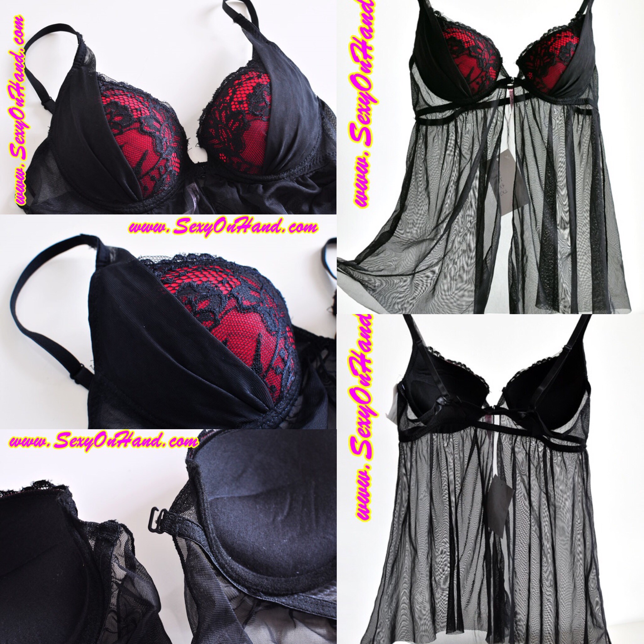 ชุดนอนเซ็กซี่ ชุดนอนซีทรู สายเดี่ยวสีดำ บราแต่งลูกไม้แดง-ดำตะขอหน้า มีรองฟองน้ำ ช่วงฐานด้านใน ตัวชุดผ้าซีทรู เนื้อบางเบา ยั่วยวนสุดๆ สินค้าหลุดโรงงานฺ ฺB70/B75/ฺB80/C70/C75