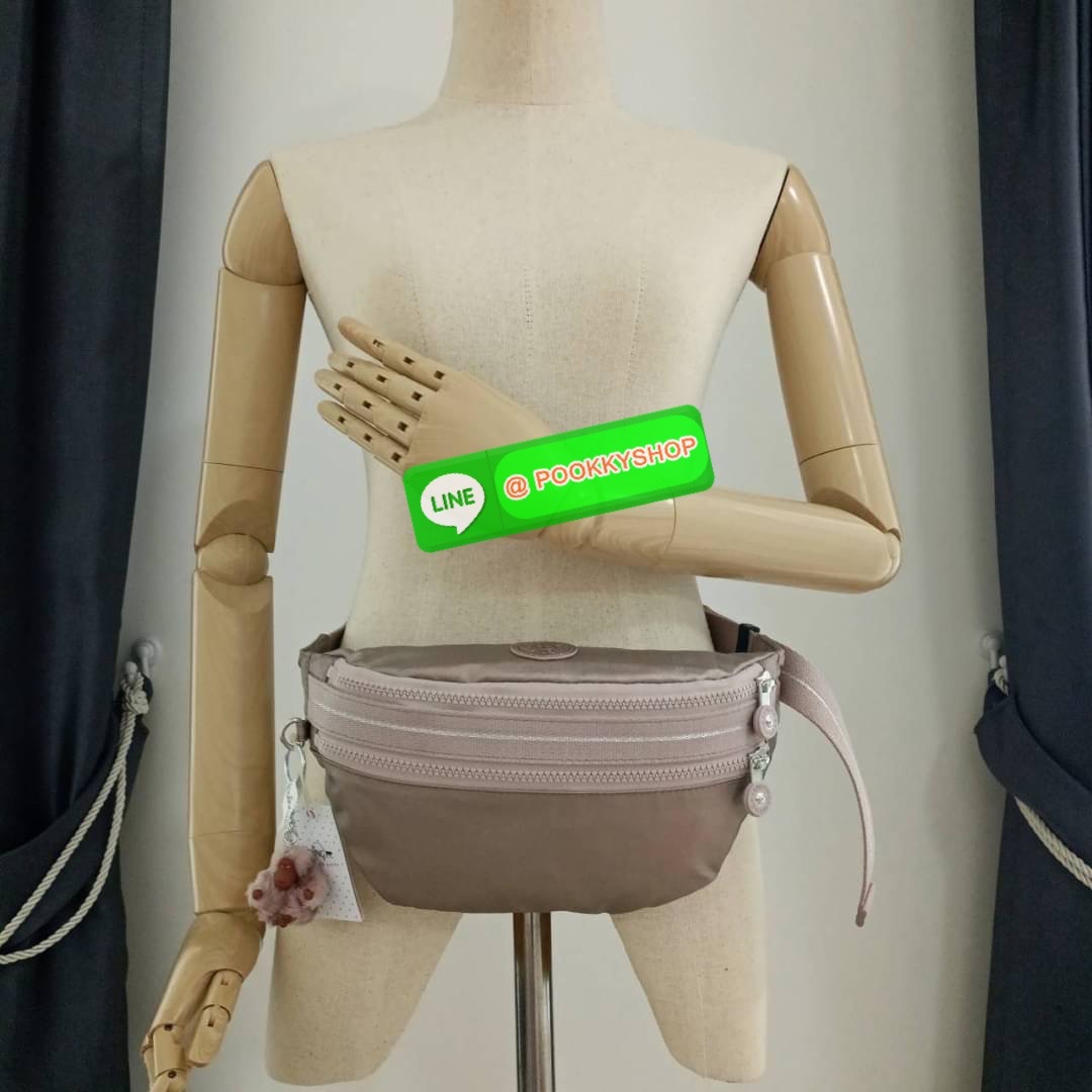 KIPLING YASEMINA Fanny Pack ซับในสีพื้น หัวซิปโลหะไม่มีอักษรแบรนด์ กระเป๋าคาดอกหรือคาดเอว วัสดุด้านนอก Nylon +polyester