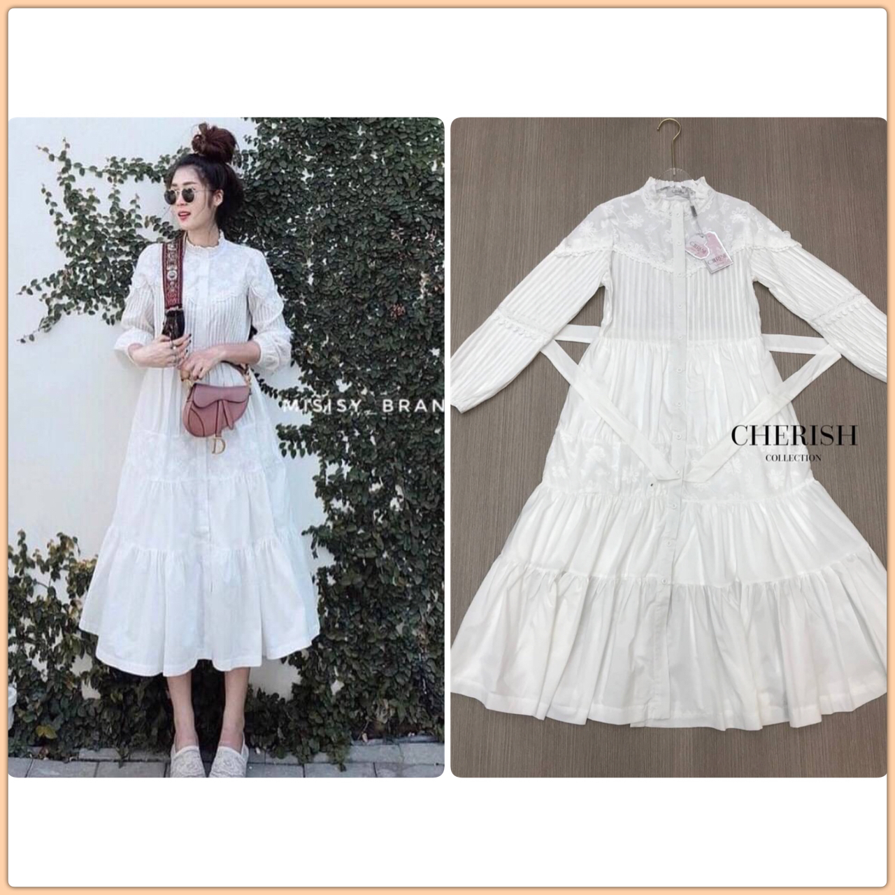 💗CHERISH COLLECTION 💗 มินิเดรสลูกไม้แขนยาวสไตล์สาวเกาหลี เนื้อผ้าคอตตอนอย่างดี ซับในทั้งชุด กระดุมแกะได้จริง ใส่ทรงปล่อยก็น่ารัก หรือ ผูกโบว์ที่เอวโชว์หุ่นสวยๆก็ดูดี เนื้อผ้าดีเกินราคา CF ด่วนๆเลยคร่าาา