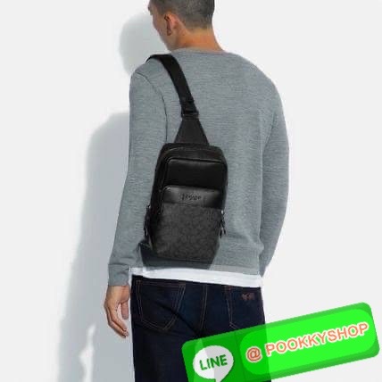 Coach C5331 Signature Gotham Pack กระเป๋า Sling Bag หนังเรียบหรู ใส่ได้ทุกวัน เท่แต่สุภาพในใบเดียว