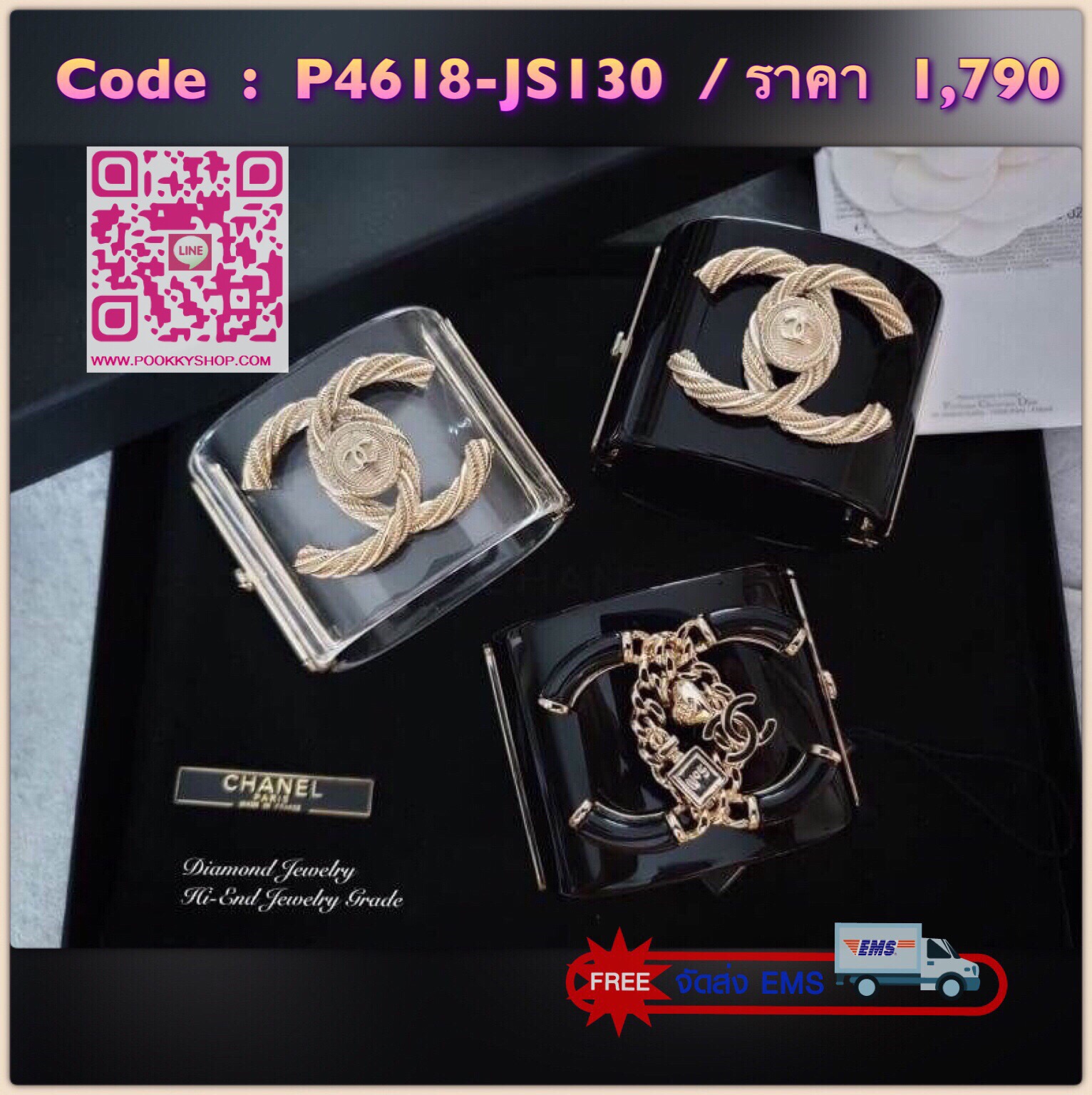 พร้อมส่งทุกแบบ Super Hi-End Quality !!! ช่วงนี้มีแต่คนมาถามหา chanel cuff กันเยอะม๊ากกก จัดให้ตามคำขอจ้า พร้อมส่งเลยจ้า chanel cuff ตัวกำไลอะไหล่สีดำ/ใส ทำจากอคิลิคเกรดคุณภาพ top premium ตัวกำไลมีน้ำหนักน้า ไม่เบาก๊องแก๊งเหมือนงานถูกๆ ค่ะ อะไหล่ทอง 18k pl