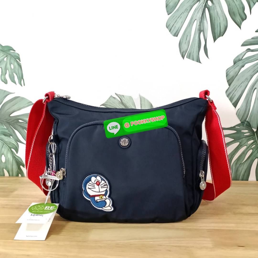 Kipling GABBIE Mini Doremon Blue กระเป๋าสะพายข้างรุ่นใหม่จาก Kipling X Doremon Collection วัสดุด้านนอก Nylon + ซับใน Polyester