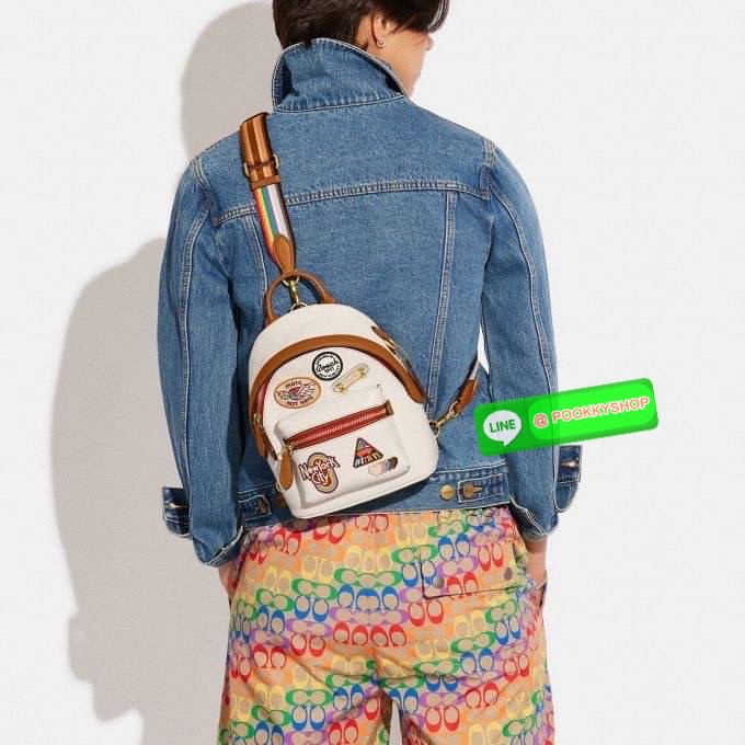 COACH CHARER BACKPACK WITH PATCHES ((CA137)) 🌈หลงรักเธอมากมาย เอาอะไรมาแลกก็ไม่ยอมจ้า🥱 ❣️กระเป๋าสะพายแบบมรหูหิ้ว วัสดุหนังแท้อย่างดี ลายหนังสวยมากๆ ละมุนมือมากๆค่ะ ❣️รุ่นนี้สามารถสะพายแบบเป้ได้//สะพายเฉียงด้านหลังได้//คาดมาด้