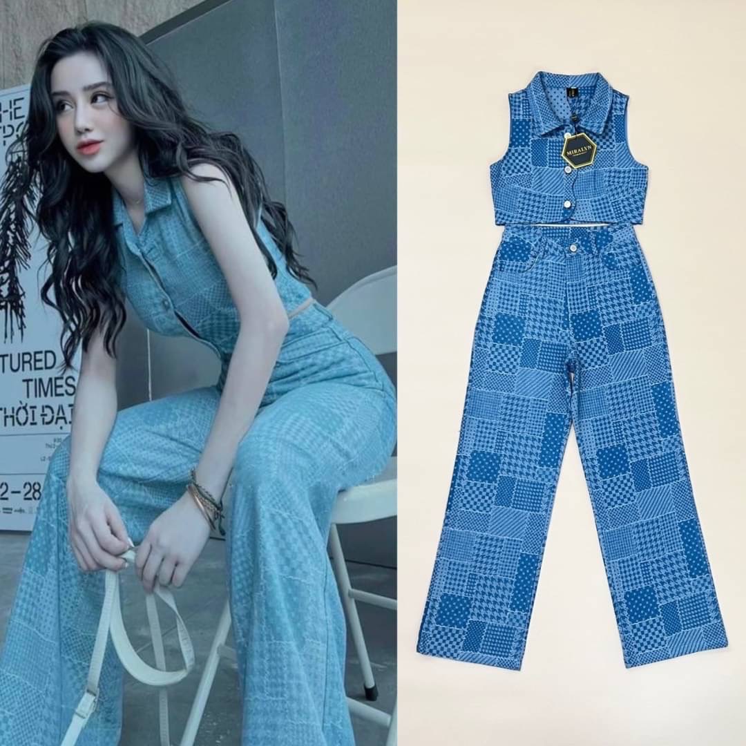 ชุดเซทแฟชั่น Set jeans 2 ชิ้น ยีนส์แต่งลายในตัวสวยเก๋มาก ยีนส์เนื้อนิ่มไม่หนักมากใส่สบาย สีอ่อน/เข้ม