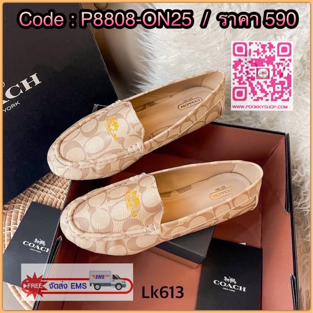 Coach loafer แบบใหม่ พร้อมส่งค่าเข้าน้อยมากๆ คัชชู loafer เย็บหัว ทรงนี้ ขายดีมากค่ะ หน้าปัก โลโก้ พื้น ปั้มแบรนด์งานดีทรงสวยเย็บหลังใส่แบบเหยียบส้นได้น้า