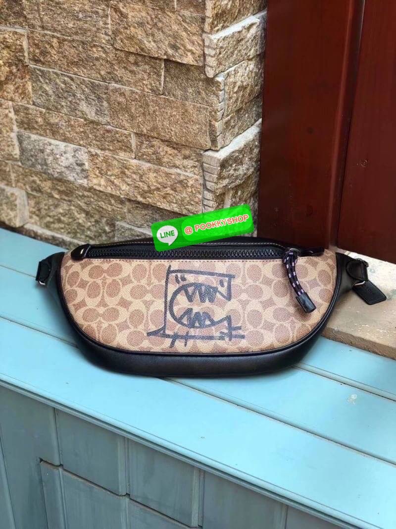 Coach 962 Rivington Belt Bag in Signature Canvas with Coach Patch