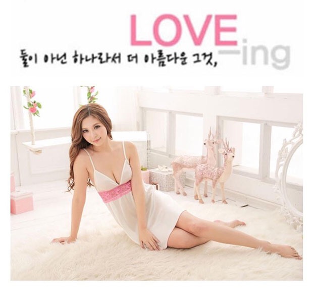 ชุดนอนเซ็กซี่ ขุดนอนสายเดี่ยว สีขาว แต่งลูกชมพู สวยหวานมากๆคะ Free size