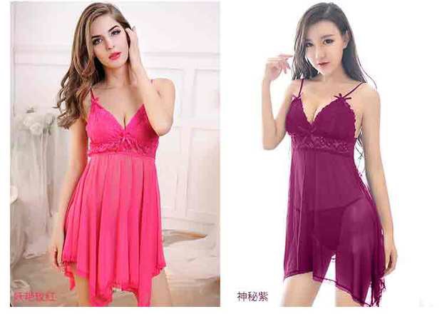 ชุดนอนเซ็กซี่ ชุดนอนซีทรู แต่งลูกไม้ ช่วงอก ชายเล่นระดับ เนื้อผ้าเกรดพรีเมี่ยม ทิ้งตัว สวยหรู มากคะ +G-string เข้าชุด