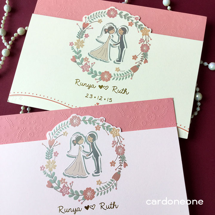 การ์ดแต่งงานหวานน่ารักลายการ์ดตูน