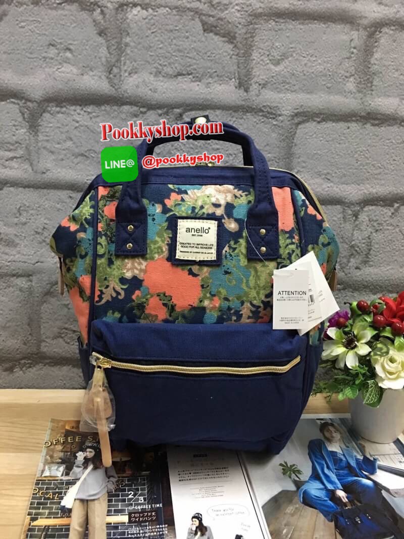 งาน3ป้าย ❤️ ภายในมีวดป((code) ❤️ ดุมCarrot New collection 2017!! กับ Anello Cotton backpack Flower pattern สไตล์วินเทจ ผ้าcottonแท้ ปากกระเป๋ามีโครงเป็นสัญลักษณ์ หูจับมีตัวล้อค ด้านหลังมีซิปเปิดปิดเพื่อหยิบจับของด้านในได้ ภายในกว้าง ใส่a4ได้