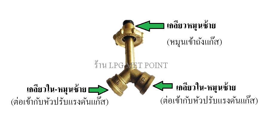 ข้อต่อสามทาง Y ทองเหลือง แยกหัวปรับแรงดันแก๊สHigh-Lowในถังเดียว