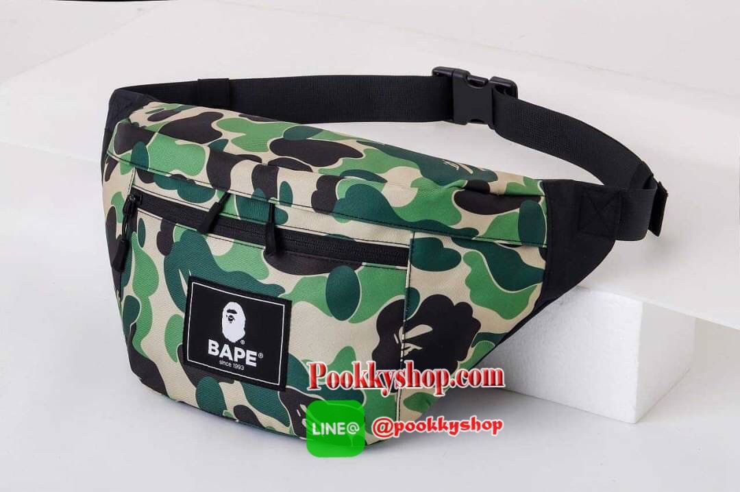 A BATHING APE® 2021 SPRING COLLECTION กระเป๋าคาดอก กระเป๋าคาดเอว ขนาดใหญ่ ความจุขนาดใหญ่และกระเป๋าตาข่ายด้านในเพื่อความสะดวกในการใช้งาน