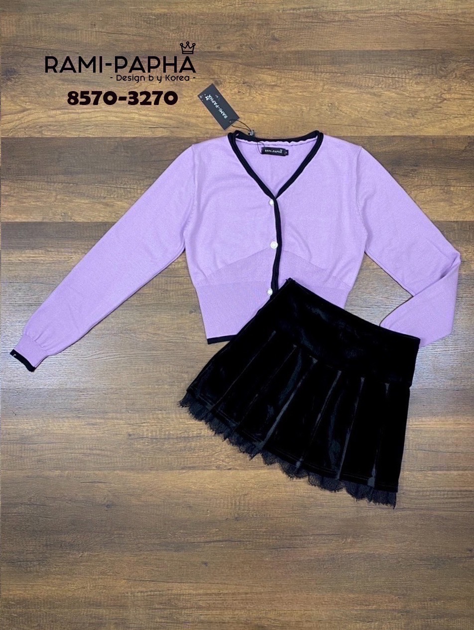 ชุดเซทแฟชั่น Set เสื้อไหมพรมสีสันสวยสดใส เนื้อผ้านิ่มยืดหยุ่นอย่างดีสวมใส่สบาย